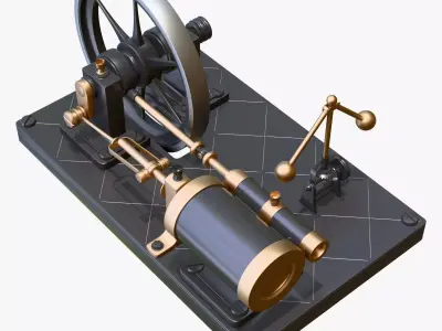 Vintage Steam Engine M1 3D model