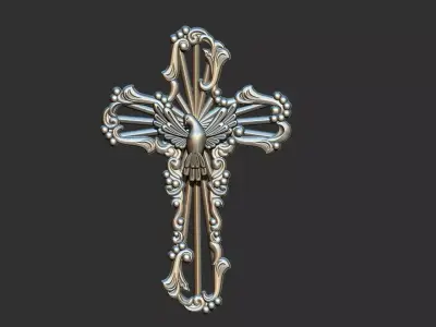 Arabesque Holy Spirit Cross - Cruz Espirito Santo 3D print model