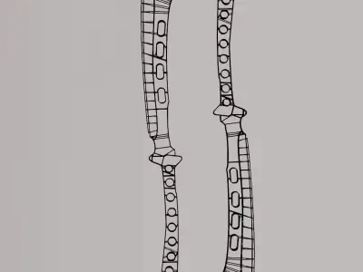 Ultra light modern machete Low-poly 3D model