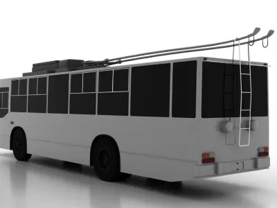 Trolleybus JUMZ-T2 Low Low-poly 3D model