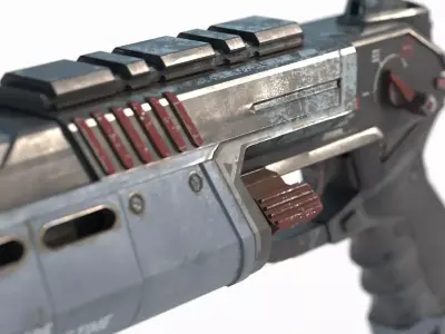 Future sci-fi style laser pistol 3D model