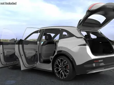 Zeekr 7X Pearl White Electric SUV Simplified 3D model