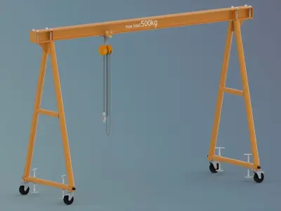 Light Gantry Crane Plans 500kg Low-poly 3D model