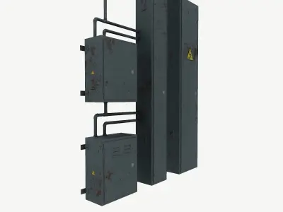 Switch boxes old Low-poly 3D model