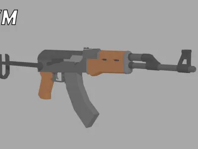 5 AK Rifles Low-Poly Pack Low-poly 3D model