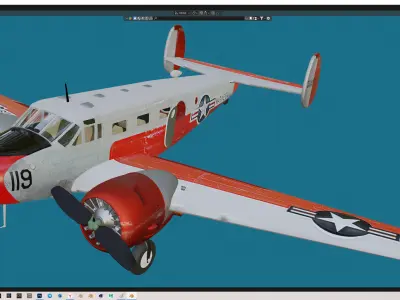 Beechcraft C-45 Free 3D model