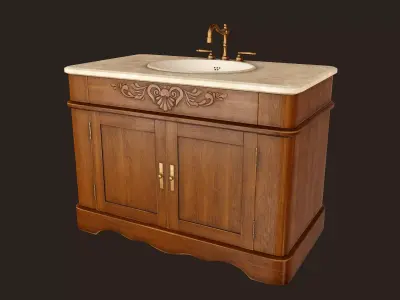 Antique Sink - PBR Game Ready Low-poly 3D model