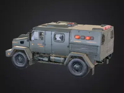 Stylized Armored Tactical Vehicle Low-poly 3D model