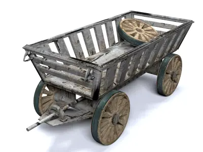 Carriage old wagon 3D model