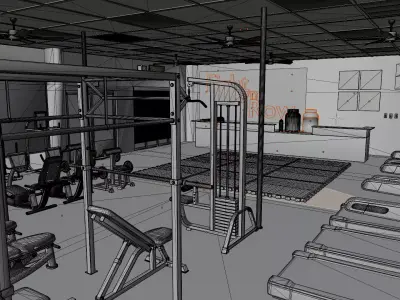 Modern Gym Interior Design Low-poly 3D model