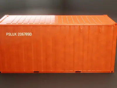 Intermodal Shipping Container 20-foot-long Low-poly 3D model