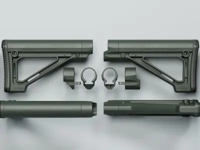 MOE Fixed Carbine Stock - Replica Low-poly 3D model