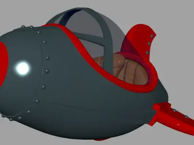 Spacecraft lowpoly  Game  model Low-poly 3D model