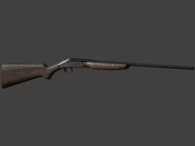 single shot shotgun Low-poly 3D model