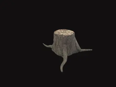Medieval Tree Trunk V02 Low-poly 3D model