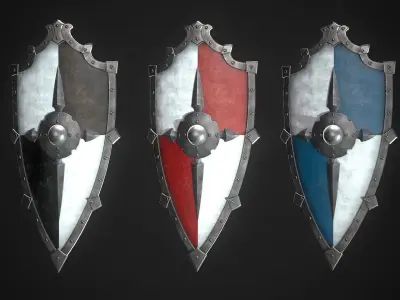 Knight Shield 08 Low-poly 3D model