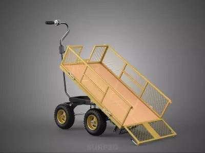 ELECTRIC MOTOR TIPPER TILTING TILT UNLOAD BED TROLLEY CART WAGON 3D model