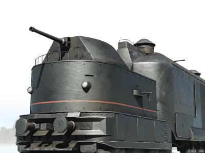 Armoured Train Low-poly 3D model