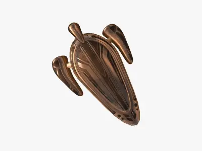 Alien Spaceship UFO H06 Copper - Sci Fi Spacecraft Design Low-poly 3D model