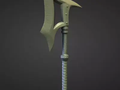 AXE15 high and low poly Low-poly 3D model