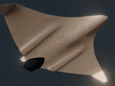 Sci-Fi Ship Sky Blade Low-poly 3D model