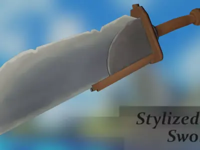 Stylized Sword Low-poly 3D model shop