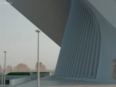  Curved Steel Ribbed Pavilion Structure 