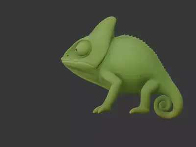 Cameleon 3D scan print Low-poly 3D model