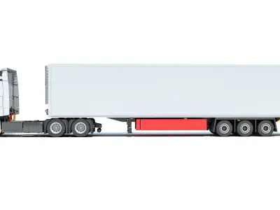 Truck with Reefer Refrigerator Trailer 3D model