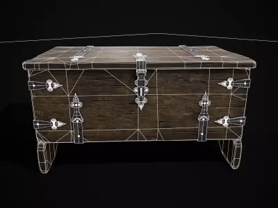 Iron Bound Trunk Low-poly 3D model