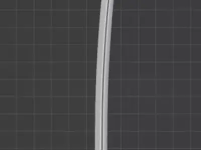 Uncolored Saber Model with rose etching 3D model