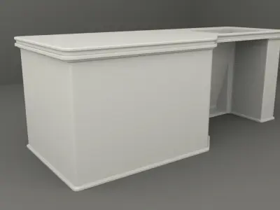 Sci fi Desk - Space Bunker Low-poly 3D model
