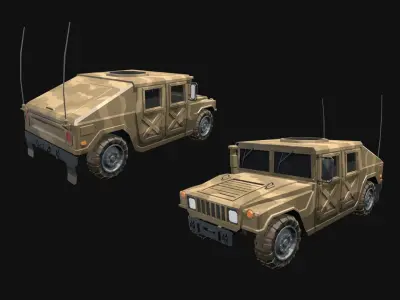 Low Poly  Military Vehicles Low-poly 3D model