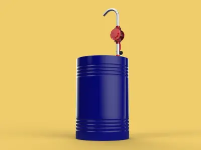 MANUAL PUMP HAND CRANK ROTARY FUEL OIL STEEL DRUM BARREL GALLONS 3D model