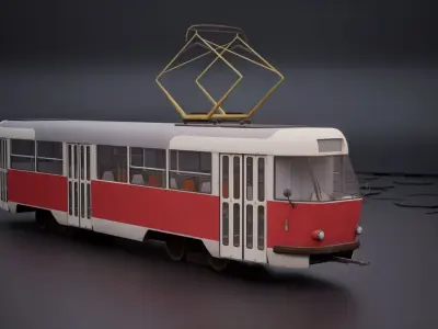 Prague tram 3D model
