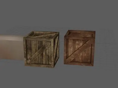 boxes low poly models Wooden Crates Low-poly 3D model