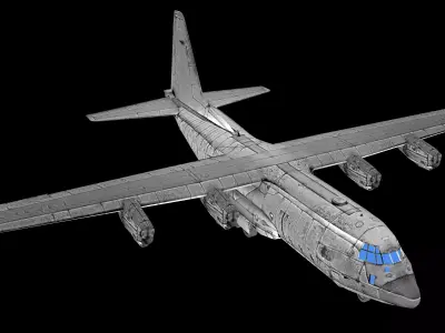 aeroplane military aircraft Low-poly 3D model