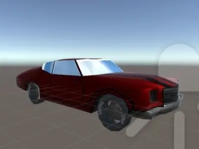 Gameready muscle-car car in desert Free low-poly 3D model