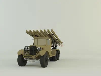 Katyusha rocket launcher vehicle 3D model