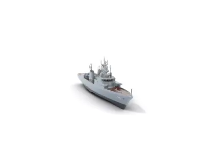 Stealth Gray Battleship model pack Low-poly 3D model