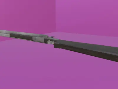 DOUBLE BARRELED SHOTGUN - LOW POLY - PS1 RETRO STYLE Low-poly 3D model