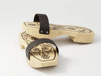 Wooden Clogs 3D model