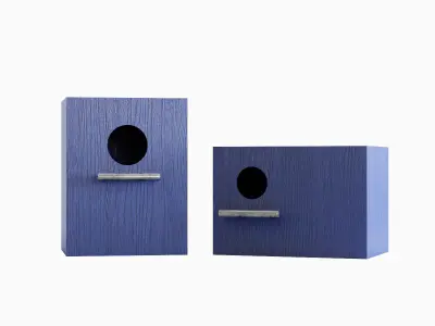 Colored Birdhouse 04 Low-poly 3D model