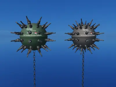 Sea Mines Cyraxz Technology Anti Invasion Extreme Explosive Low-poly 3D model
