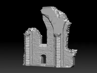 Ancient Cathedral Ruins High Poly 3D model