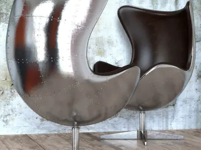 SEAT EGG AVIATOR DESIGNED BY ARNE JACOBSEN 3D model