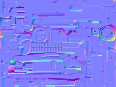 P90 Gun High-Low poly Low-poly 3D model