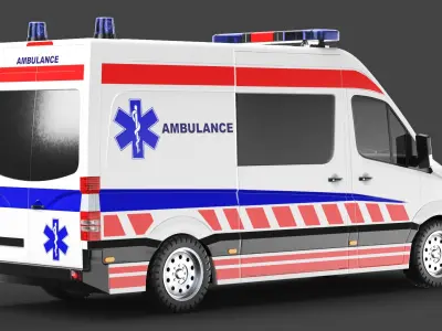 Detailed Ambulance Car 3D model