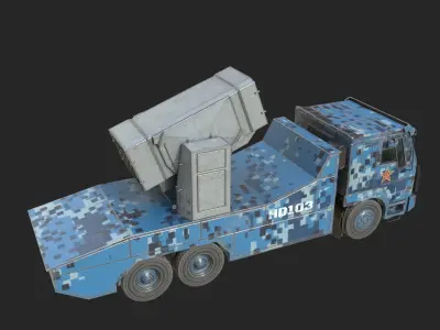 Chinese Navy HHQ10 HHQ-10 SURFACE-TO-AIR MISSILE SYSTEM Low-poly 3D model