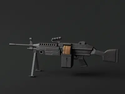 Machine Rifle Low-poly 3D model